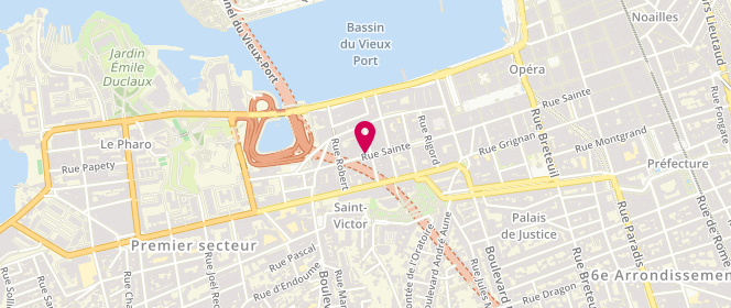 Plan de Laverie Automatique Marseille Vieux Port, 102 Rue Sainte, 13007 Marseille