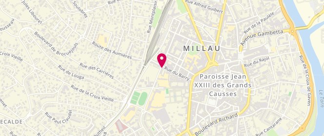 Plan de Laverie Libre Service Jean Moulin, 1 Rue Jean Moulin, 12100 Millau