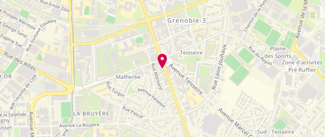 Plan de Laverie Malherbe, 114 Bis avenue Jean Perrot, 38100 Grenoble