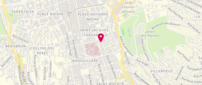 Plan de Gogo Wash, 4 Rue Mulatière, 42000 Saint-Étienne