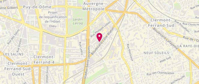 Plan de Laverie Automatique Lav’&Moi Cote Blatin, 42 Boulevard Cote Blatin, 63000 Clermont-Ferrand