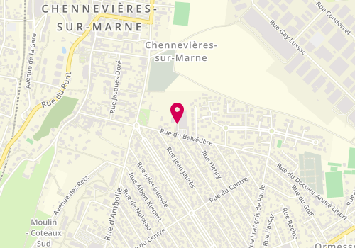 Plan de Phenix pressing, 13 Rue du Belvédère, 94430 Chennevières-sur-Marne