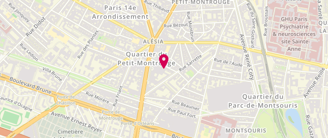 Plan de Jessi Blanc, 9 Rue Alphonse Daudet, 75014 Paris