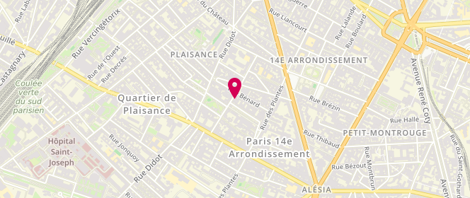 Plan de Pressing Laverie Nour, 29 Rue Hippolyte Maindron, 75014 Paris
