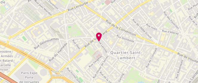 Plan de Laverie Leriche, 6 Rue Leriche, 75015 Paris