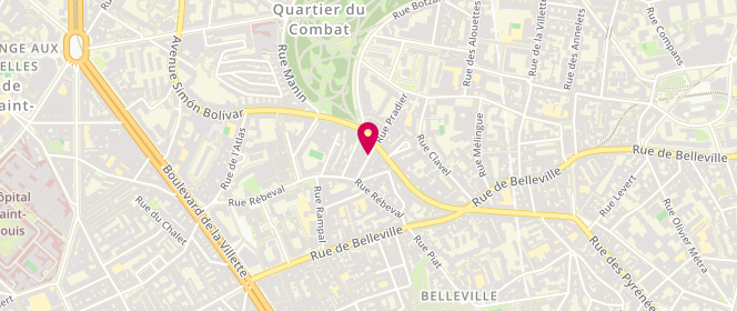 Plan de Laverie Pradier, 13 Rue Pradier, 75019 Paris