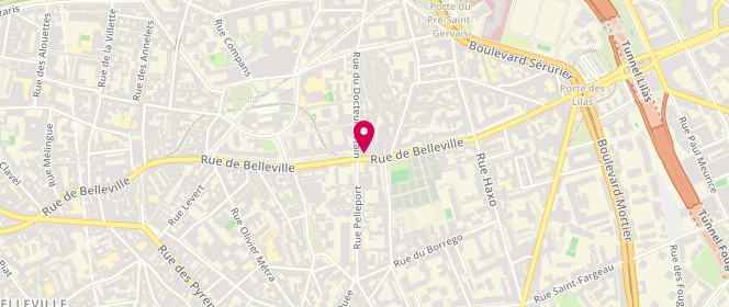 Plan de Laverie Télégraphe, 255 Rue de Belleville, 75019 Paris