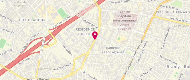 Plan de Montreuil Point Laverie, 222 rue Romainville, 93100 Montreuil