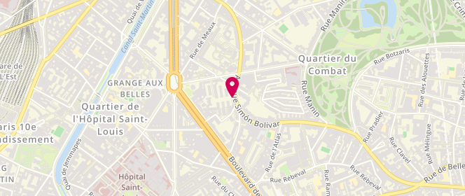 Plan de LAVERIE, 97 Avenue Simon Bolivar, 75019 Paris