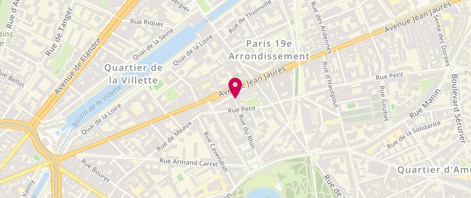 Plan de Laverie du Rhin, 1 Rue du Rhin, 75019 Paris
