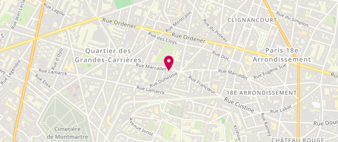 Plan de Laverie Marcadet, 151 Rue Marcadet, 75018 Paris