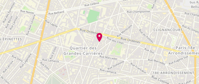 Plan de Laverie Damrémont, 94 Rue Damremont, 75018 Paris