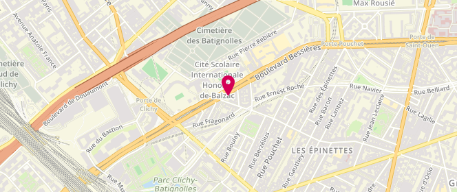 Plan de Ema Laverie, 105 Boulevard Bessieres, 75017 Paris