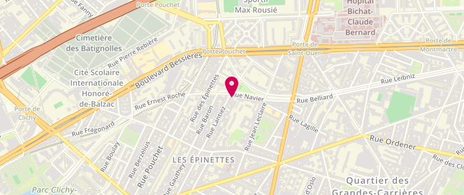 Plan de LAVERIE MG, 44 rue Lantiez, 75017 Paris