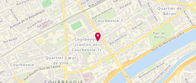 Plan de PROXILAV laverie libre service, 58 Rue Lambrechts, 92400 Courbevoie
