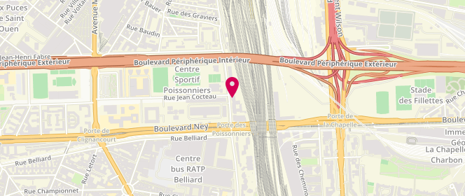 Plan de Laverie Montmartre Poissonniers, 26 avenue de la Prte des Poissonniers, 75018 Paris
