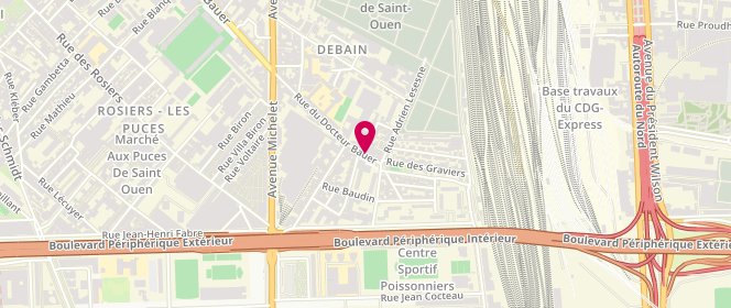 Plan de Laverie Bauer, 163 Rue du Docteur Bauer, 93400 Saint-Ouen-sur-Seine