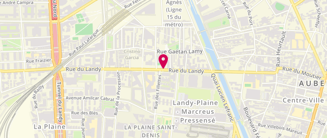 Plan de Aubervilliers Point Laverie, 74 Rue du Landy, 93300 Aubervilliers
