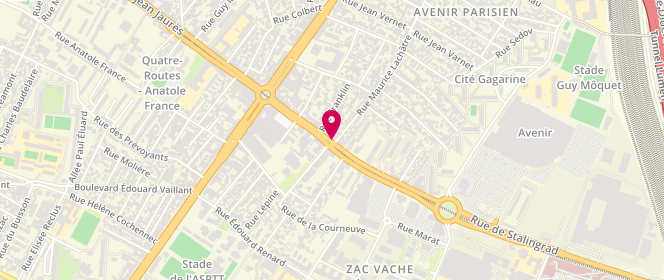 Plan de LAVERIE MIELE, 37 Avenue Lénine, 93120 La Courneuve