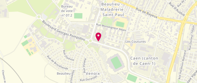 Plan de LAVOMATIQUE CAEN Beaulieu, 28 Boulevard Georges Pompidou, 14000 Caen